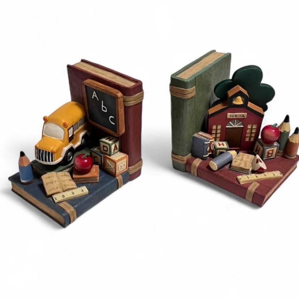 Vintage Teacher/School-Themed Bookends